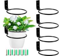 Support mural pour pots de fleurs en 6 pièces – Suspension pour plantes – Pot de fleurs suspendu – Support pour pots de fleurs en forme d'anneau – Suspension métallique pour plantes – Anneau de suspen