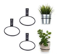Support mural pour pots de fleurs en anneau de 8 pouces, 3 pièces, support mural pour pots de fleurs, support pour plantes, support métallique pour pots, cintre