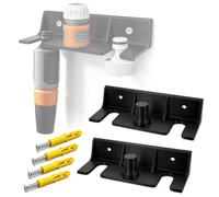 Support Mural pour Raccord Tuyau d’Arrosage, Organisateur pour Adaptateur | Buse et Connecteur Rapide, Support avec 4 Vis, Rangement Garage, Abri de Jardin et Atelier, Noir, 2 Pièces