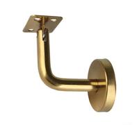 Support mural pour rampe d'escalier en acier inoxydable doré pour intérieur ou extérieur - Kit de fixation robuste (pliée)