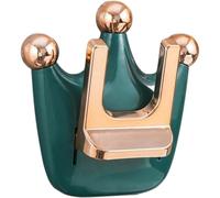 Support Mural pour Sèche Cheveux Couronne sans Perçage en ABS Vert | Organisateur Amovible, Gain de Place Solide, pour Balcon et Coin Maquillage, Accessoire Bain Pratique