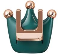 Support Mural pour Sèche-cheveux Couronne Vert ABS sans Perçage | Rangement Mural pour Salle de Bain, ABS Solide, Format Couronne, Usage Toilette et Coin Maquillage