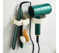 Support mural pour sèche-cheveux, sans perçage requis. Porte-accessoires de salle de bain pour sèche-cheveux, lisseur, fer à friser, porte-fer à repasser. Rangement en aluminium gain de place pour sal