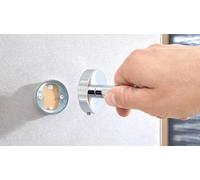 Support mural pour serviette adhésif, finition chrome - Design intemporel - 85 mm x 480 mm x 50 mm