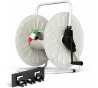 Support mural pour tuyau d'arrosage - Rangement pour tuyau de jardin - Métal avec revêtement en poudre - Pour tuyaux jusqu'à 50 mètres - Couleur gris clair