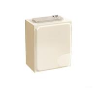 Support Mural Salle de Bain Flip Cover Grande Capacité | ABS imperméable, montage perçage, couvercle rabattable, optimale, crème