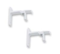 Support mural simple retour pour rideaux Prestige - Blanc - 6cm - Lot de 2