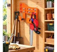 Support Mural Tronçonneuse, pour STIHL MSE141 | Support mural robuste avec bras réglables, protections rembourrées et surface revêtue pour un rangement ordonné.
