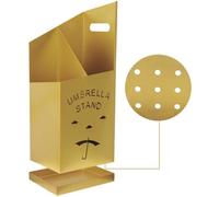 Support parapluies en métal jaune Unyqoos® avec bac de récupération d'eau – Porte-parapluies pour bureau et maison, pouvant accueillir jusqu'à 5 parapluies