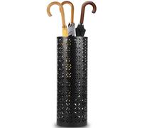 Support parapluies en métal Unyqoos® avec motif géométrique, résistant à la rouille, hauteur 42 cm, diamètre 15 cm, pour 4 à 6 longs parapluies, design élégant pour entrée et bureau