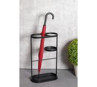 Support-parapluies Unyqoos® de style Art déco élégant, en métal, noir – Porte-parapluies compact avec bacs à eau, dimensions : 37 cm de largeur x 60 cm de hauteur x 18 cm de profondeur