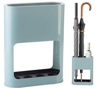 Support-parapluies Unyqoos® élégant pour intérieur, en ABS avec plaque de base en fer lestée – gain de place pour 4 parapluies, bac de récupération d'eau amovible
