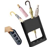 Support parapluies Unyqoos® ovale – 4 fentes, bac de récupération amovible, installation facile, fabriqué en ABS avec une structure en fer lestée, gain de place idéal pour l'entrée