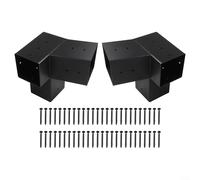 Support Pergola Toit Incliné Mural Acier pour 4x4 Support Pergola(Left 15°+Right 15°)