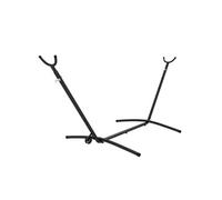 Support pied de hamac acier époxy hauteur réglable 6 niveaux dim. 290L x 120l x 115H cm noir