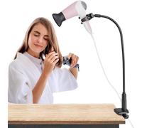 Support pivotant à 360° avec système de libération des mains - Coiffage en toute liberté - Support pour sèche-cheveux avec col de cygne - Grille à velcro - Pour la coloration et la coiffure à domicile