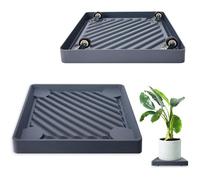 Support Plantes Carré à Roulettes 25cm Chariot Mobile pour Pots Lourds Intérieur Extérieur Compatible Jardin Gris Résistant Durable