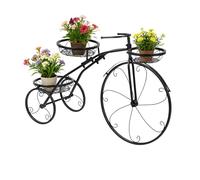 Support plantes, étagère en métal style vintage forme vélo, 3 niveaux de rangement pour pots de fleurs adapté intérieur extérieur salon balcon terrasse jardin décoration maison
