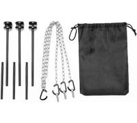 Support plaque de cuisson - Bâton de cuisson - Cuisine extérieure - Collier réglable - 25,5 x 17,5 cm - Noir