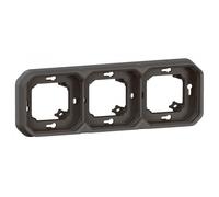 Support plaque encastré 3 postes étanche anthracite Plexo LEGRAND