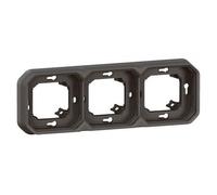 Support plaque encastré 3 postes étanche anthracite Plexo LEGRAND