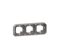 Legrand - Support plaque étanche 3 postes Plexo encastré Gris Gris