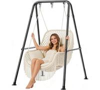 Support pliable pour hamac, dimensions 117 x 150 x 181 cm. Fauteuil hamac portable avec 3 mousquetons. Structure pour hamac pliable, utilisable à l'intérieur ou à l'extérieur. Capacité de charge maxim