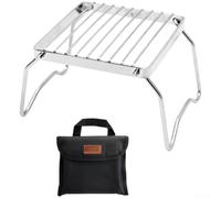Support pliable pour mini grill en acier inoxydable avec sac pliable | Acier résistant à la rouille, design pliable, convient pour les mini poêles, comprend un sac de transport