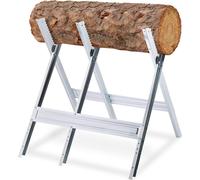 Support pliable pour tronçonneuse, en acier, dimensions 81x75,5x81 cm