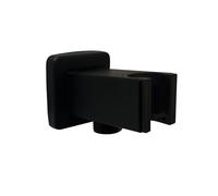 Support Pommeau De Douche Support de douche mural, coude d'alimentation avec main, raccord tuyau carré 1/2", montage, sortie d'eau(Black)