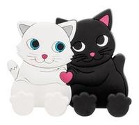 Support porte 2 brosses à dents - Ani-toothi Chat noir et blanc - Pylones Chat noir et blanc G