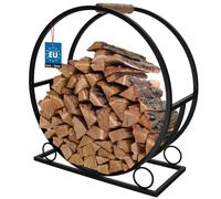 Support porte-bûches KOTARBAU® pour cheminée, en acier, avec roulettes décorativ