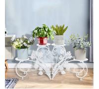Support Pot de Fleur en Fer, Porte Plante Interieur - Étagère à Fleurs pour Salon, Balcon, Jardin 45 x 21 x 42.5 cm
