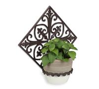 Support pot de fleurs mural Décoration murale jardin 4 pièces brun 1,4 kg