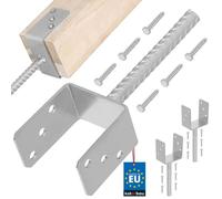 Support Poteau à Sceller- KOTARBAU® - 2 pcs- Acier Galvanisé - 91MM - Argent - Pied de Poteau Bois - avec Ancrage Béton