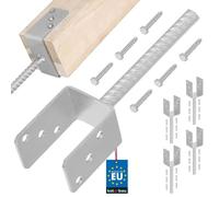 Support Poteau à Sceller- KOTARBAU® - 4 pcs- Acier Galvanisé - 71MM - Argent - Pied de Poteau Bois - avec Ancrage Béton