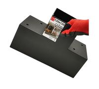 Support poteau bois 90° angle T 122x266x326x2 | Equerre fixation lourde métal noir | Connecteur bois charpente, pergola jardin extérieur, tonnelle, cabane terrasse, équerre de fixation robuste