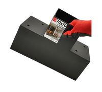 Support poteau bois 90° angle T 72x165x255x1,5, Connecteur bois charpente | Equerre fixation lourde métal noir, pergola jardin extérieur, tonnelle, cabane terrasse, équerre de fixation robuste