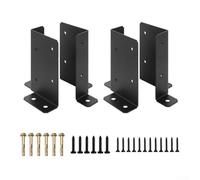 Support Poteau pour bois 4pcs Acier Fixation pour sol Support | Acier épais, fixation pour sol béton, pour idéal clôture, terrasse, pergola, kit 4 pièces