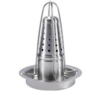 Support poulet rôti en acier inoxydable, avec infuseur à épices conique, coupelle perforée, plateau récupérateur, base, accessoires pour four, grille et barbecue, pour poulet entier, pique-nique, Noël
