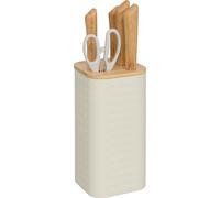 Support pour 4 couteaux et ciseaux SENSIA, 6 pièces, beige