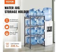 Support pour 4 niveaux de bouteilles d'eau, double rangée, pour 8 bouteilles, noir