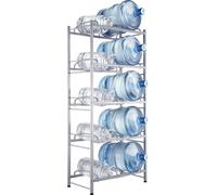 Support pour 5 bouteilles d'eau, double rangée, 10 bouteilles, gris argenté