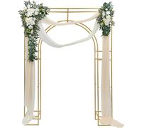 Support pour arche de mariage - Arche rectangulaire pour ballons - Acier au carbone - 1,8 x 2,4 m - Arche de jardin et fond photo - Or