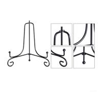 Support pour assiette en fer noir de 10,2 cm pour petit écran (6") | Taille compacte de 10,2 cm, convient aux articles de 9,9 à 13 cm, construction en fer robuste, finition noire mate