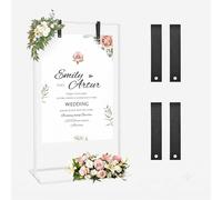 Support pour assiettes de mariage, blanc, en fer, robuste, avec des sangles en cuir, montage facile