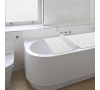 Support pour baignoire - Pont de baignoire - Largeur 70 cm - PVC - Finition bois - Isolant - Blanc
