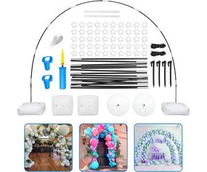 Support pour ballon en arc, réglable, de 2 à 3 mètres, avec 15 segments, en plastique, sac à eau pour la base, clips pour pompe