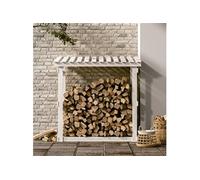 vidaXL Support pour bois de chauffage Blanc 108x64,5x109cm Bois de pin