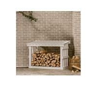 vidaXL Support pour bois de chauffage Blanc 108x64,5x77 cm Bois de pin
